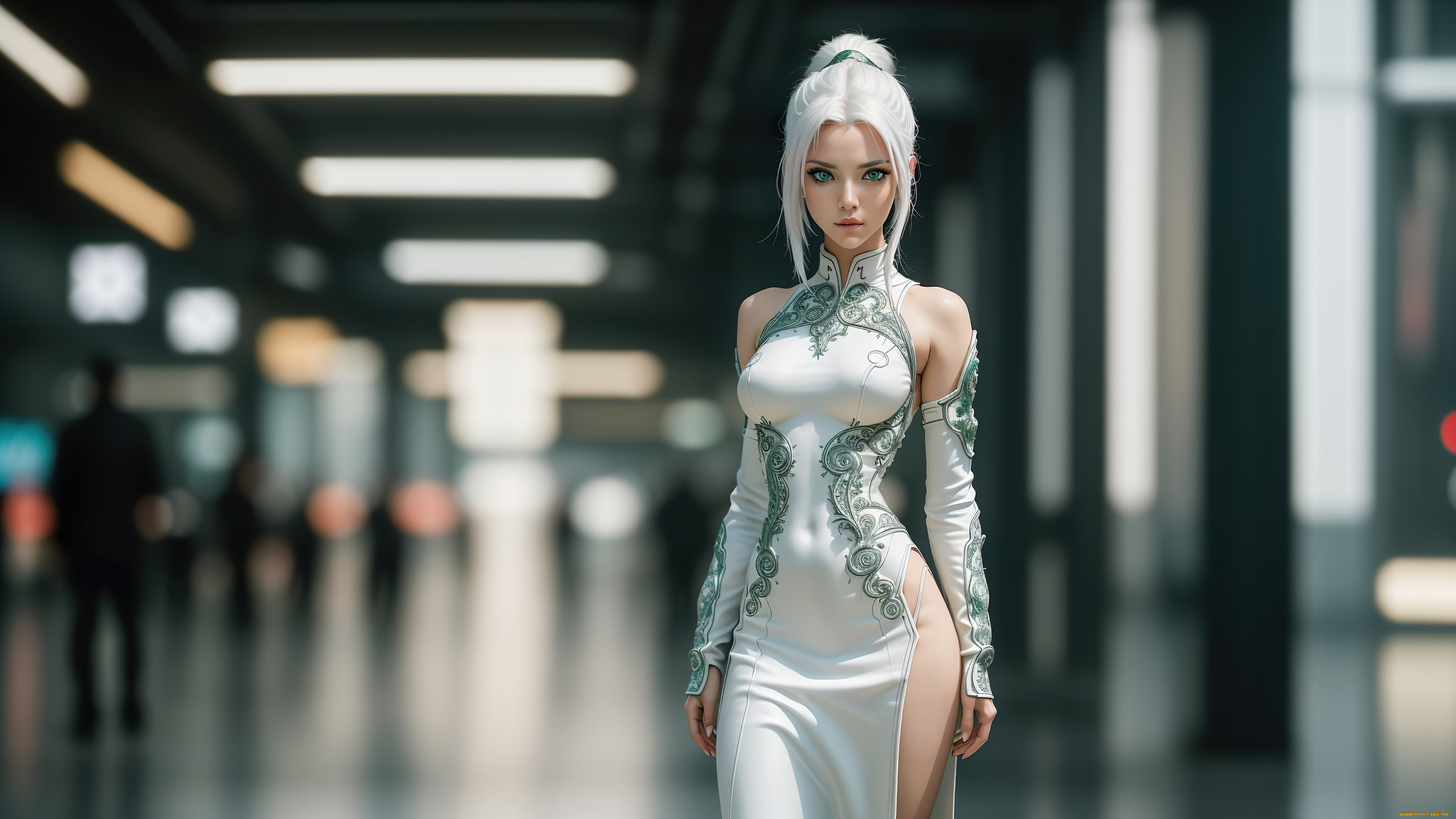 3, 3 ,  , people, girl, fantasy, dress, art, digital, white, hair